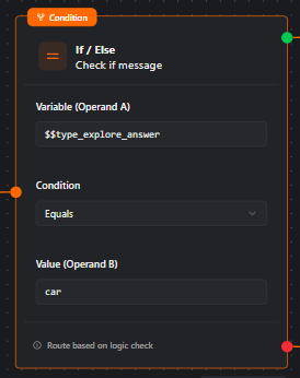 If-Else Condition Node UI Configuration